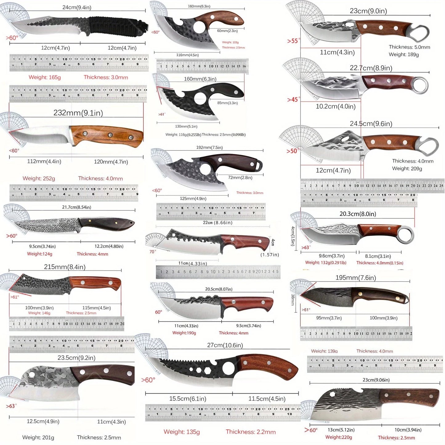 Mystery Surprise Gift Box Multi-Function Professional Stainless Steel Chef Knife Utility Knife Boning Knife Outdoor Shovel Fruit