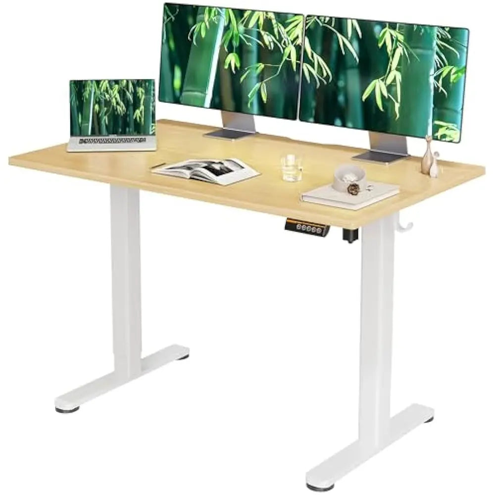Electric Standing Desk Adjustable Height Stand Up Desks 24x48 Inches Sit Stand Home Office Desks with Splice Board and Frame