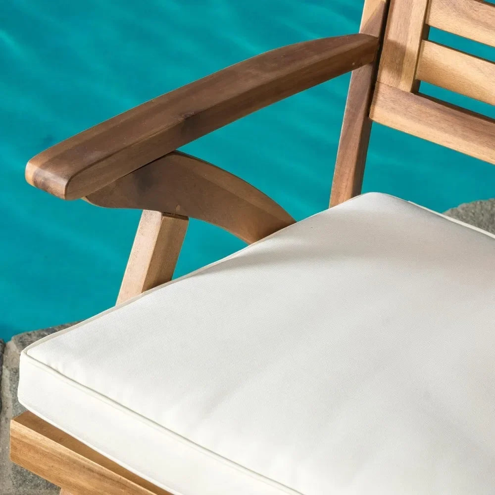 Coronado Acacia Wood Bistro Set Outdoor Garden Set 27.25 x 24 x 34.25 Inches 3 Pieces Teak Finish