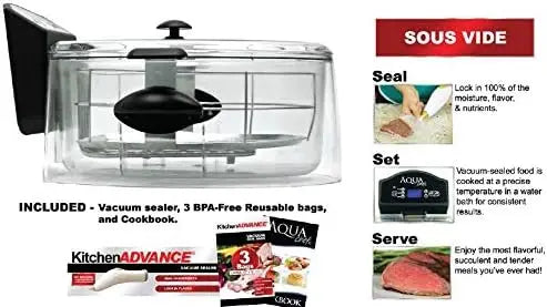 Sous Vide Cooker Machine Water Oven Slow Cooker 8 Liter Capacity 120V 60Hz 1200W Digital LED Fresh Vacuum Sealer