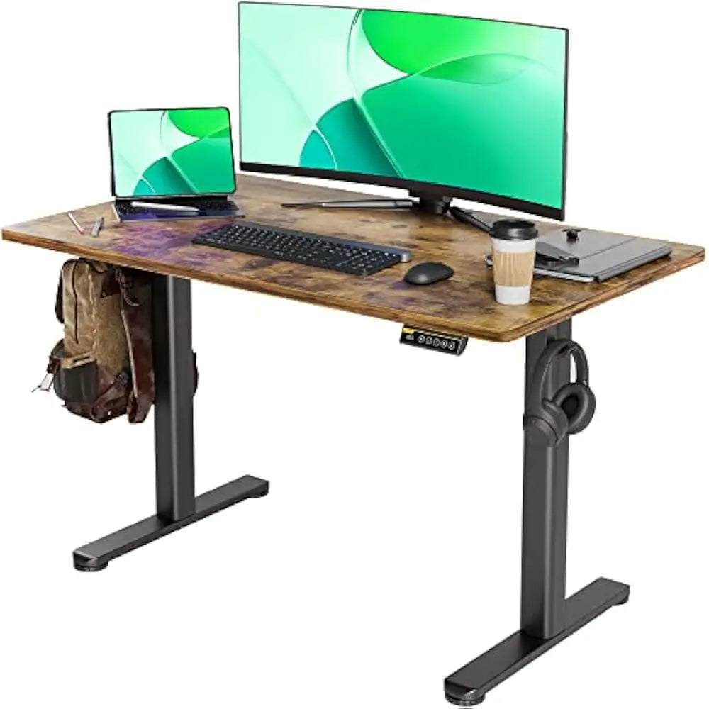Electric Standing Desk Adjustable Height Stand Up Desks 24x48 Inches Sit Stand Home Office Desks with Splice Board and Frame