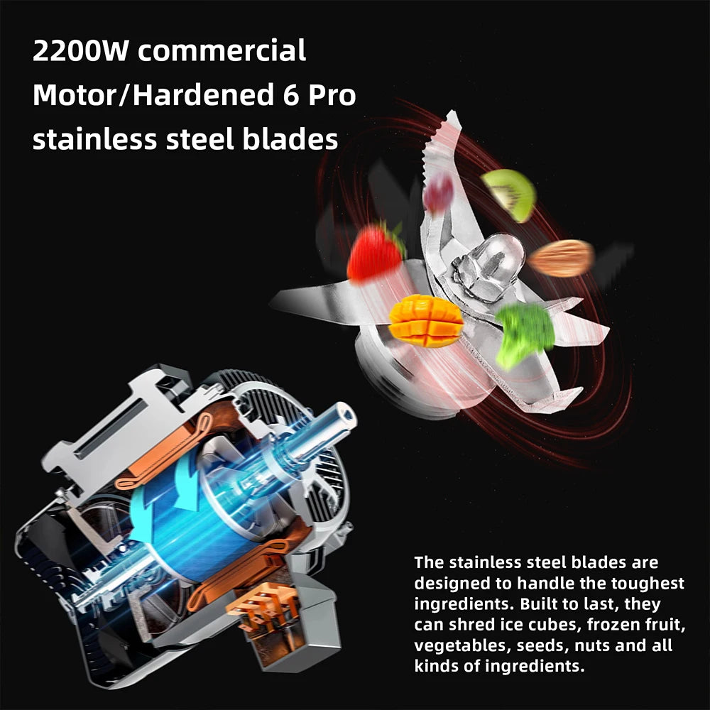 BioloMix Automatic Blender 2L BPA Free Smoothie Ice Crusher
