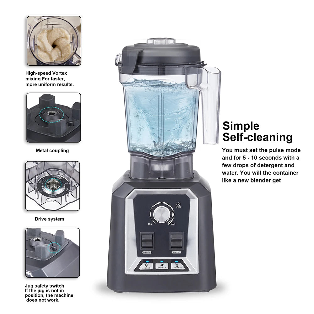 BioloMix Automatic Blender 2L BPA Free Smoothie Ice Crusher