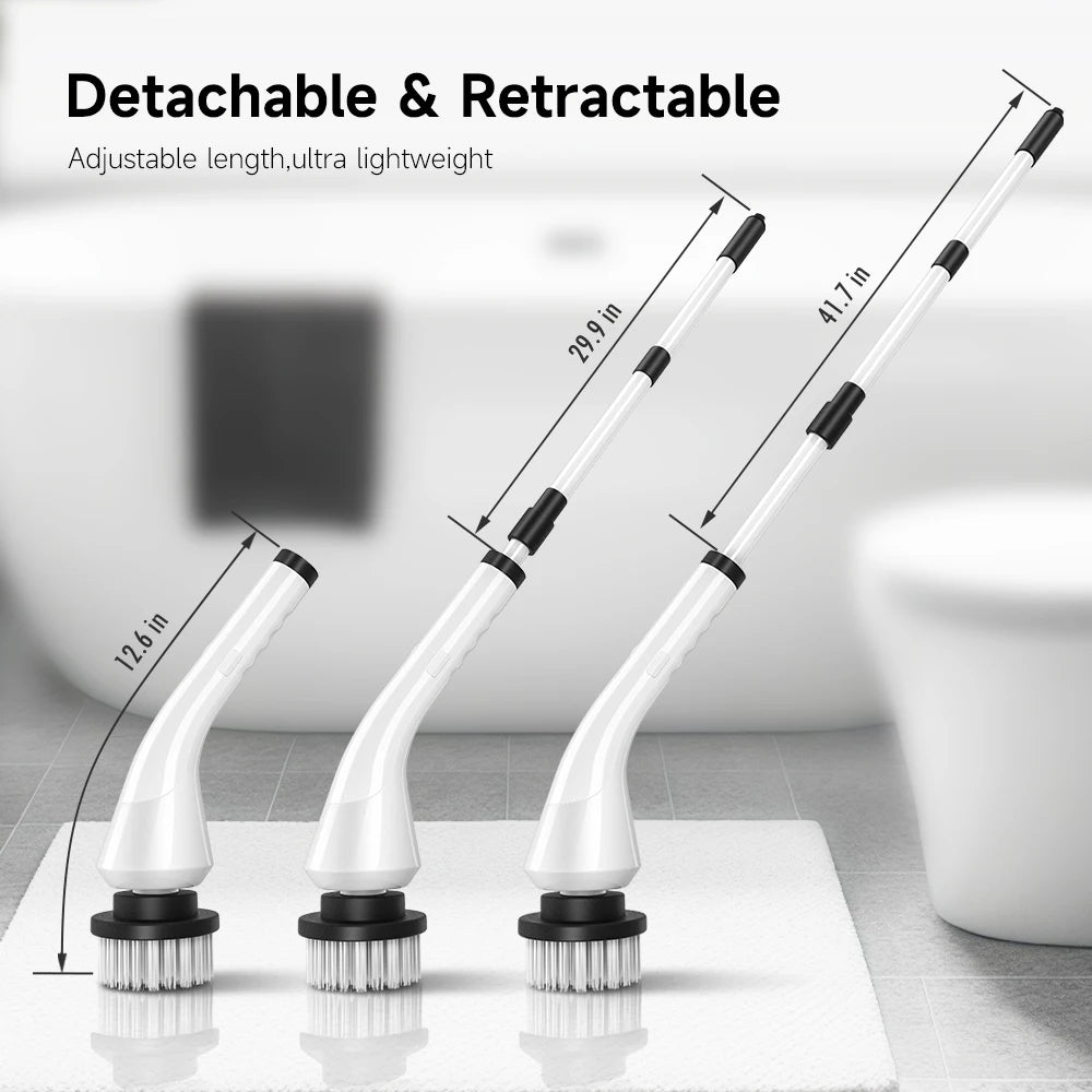 Electric Spin Scrubber With 8 Replaceable Brush Heads