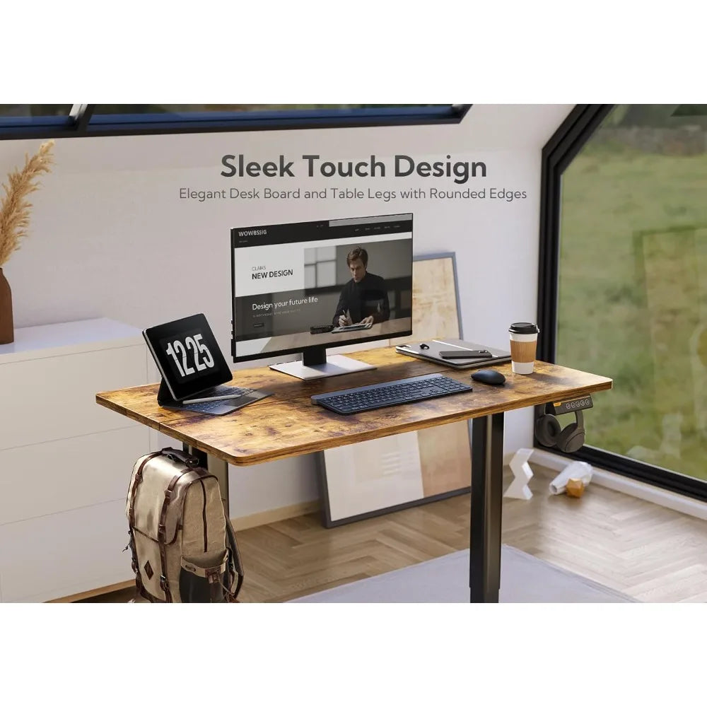 Electric Standing Desk Adjustable Height Stand Up Desks 24x48 Inches Sit Stand Home Office Desks with Splice Board and Frame