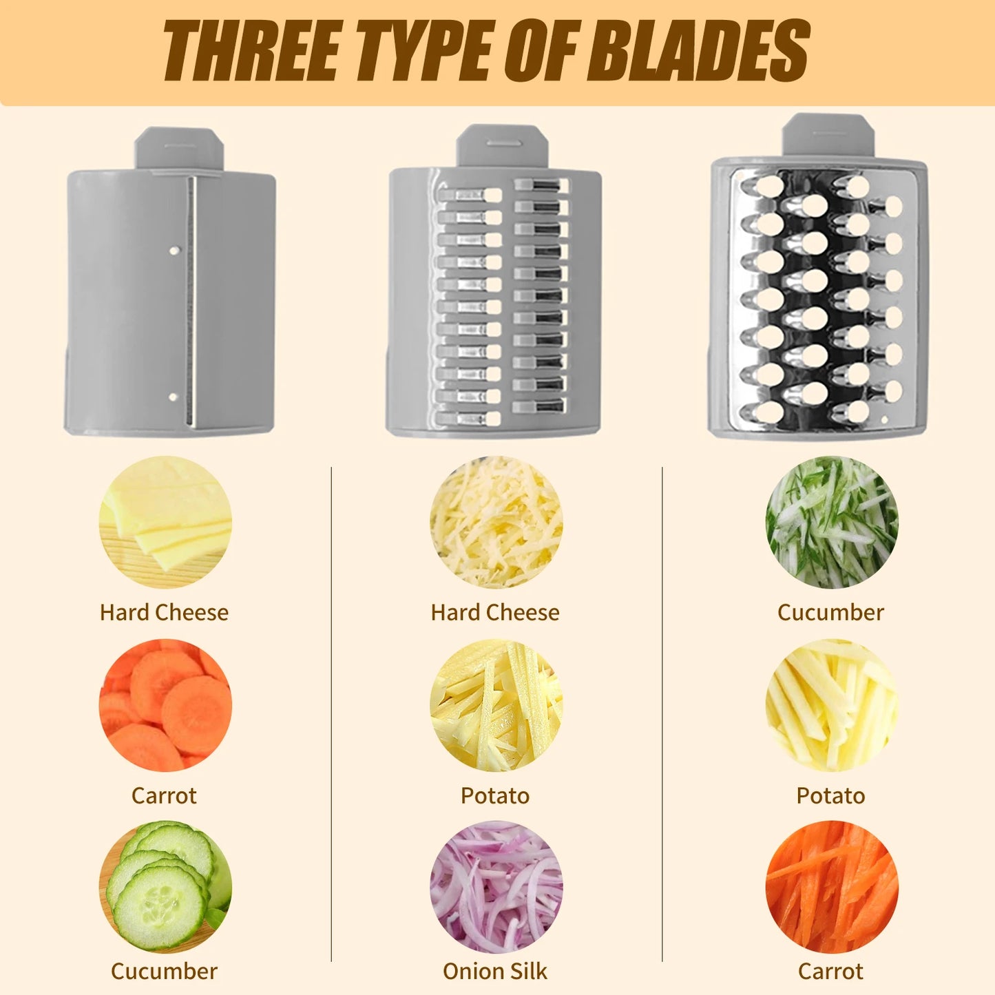 Electric Cheese Grater Slicer Shredder Vegetable Spiralizer