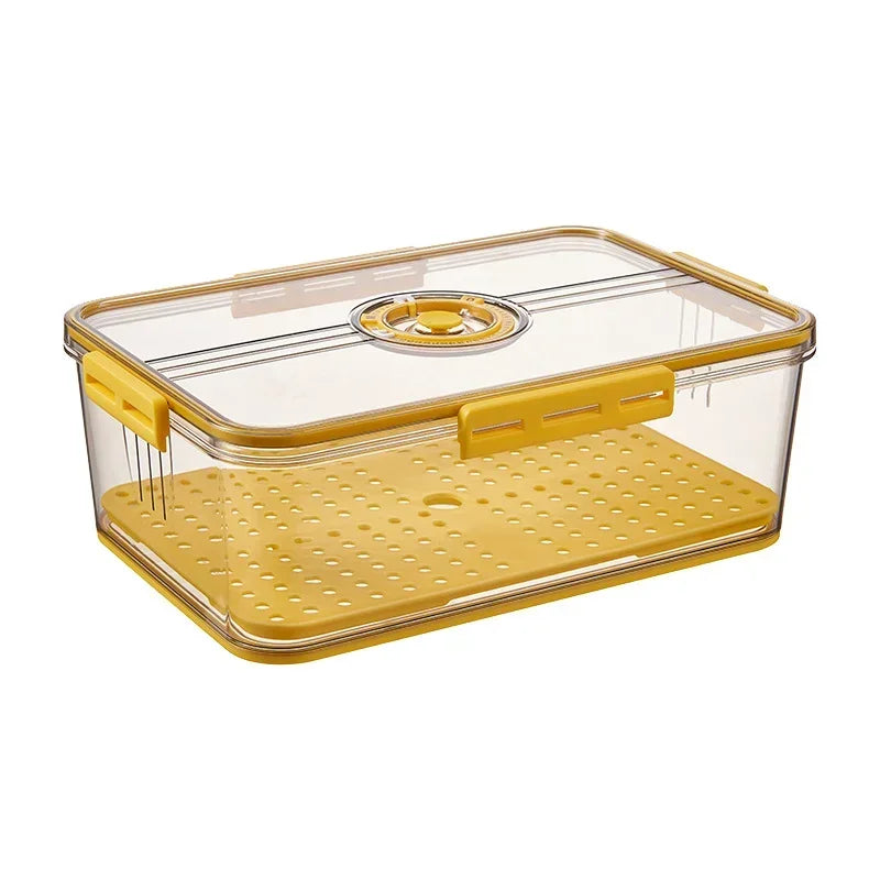 Kitchen Storage Food Organizer Container Seal Stable Cans for Fridge High Capacity Fresh Eggs Vegetable Fruit Storage Box Gray
