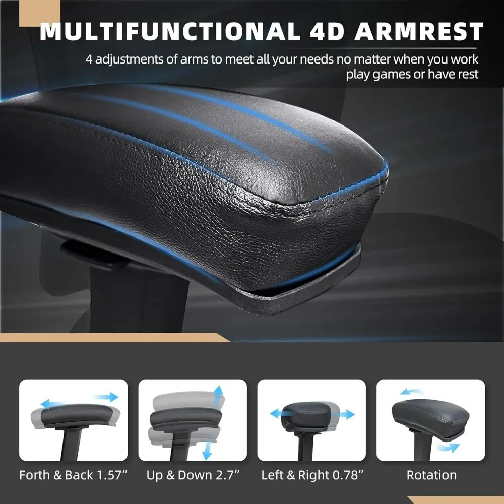 Big And Tall Office Chair 500lbs Ergonomic Mesh Desk Chair Heavy Duty Computer Chair Wide Thick Seat Cushion Black