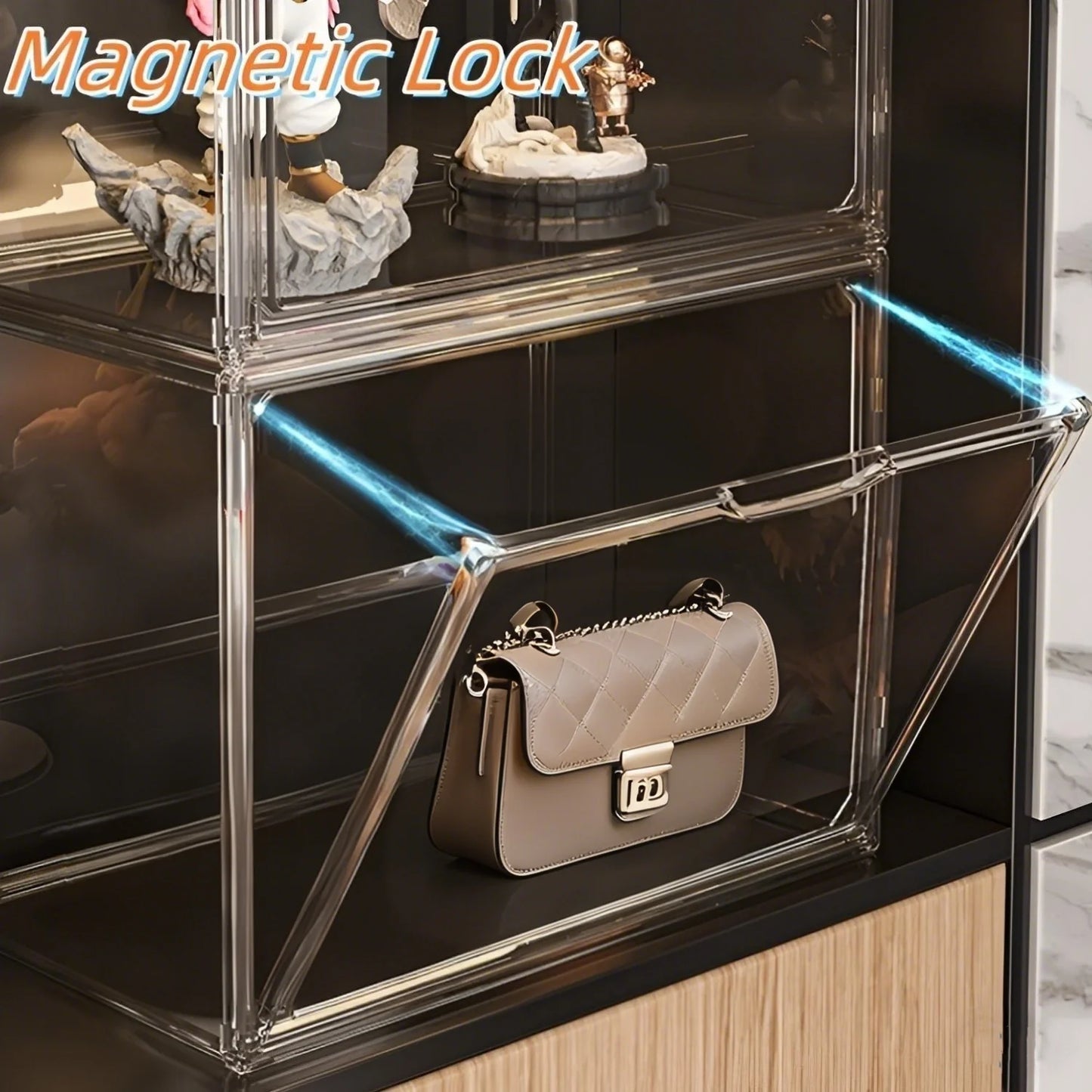Clear Large Capacity Storage Box Organizer for Figures and Makeup 1pc