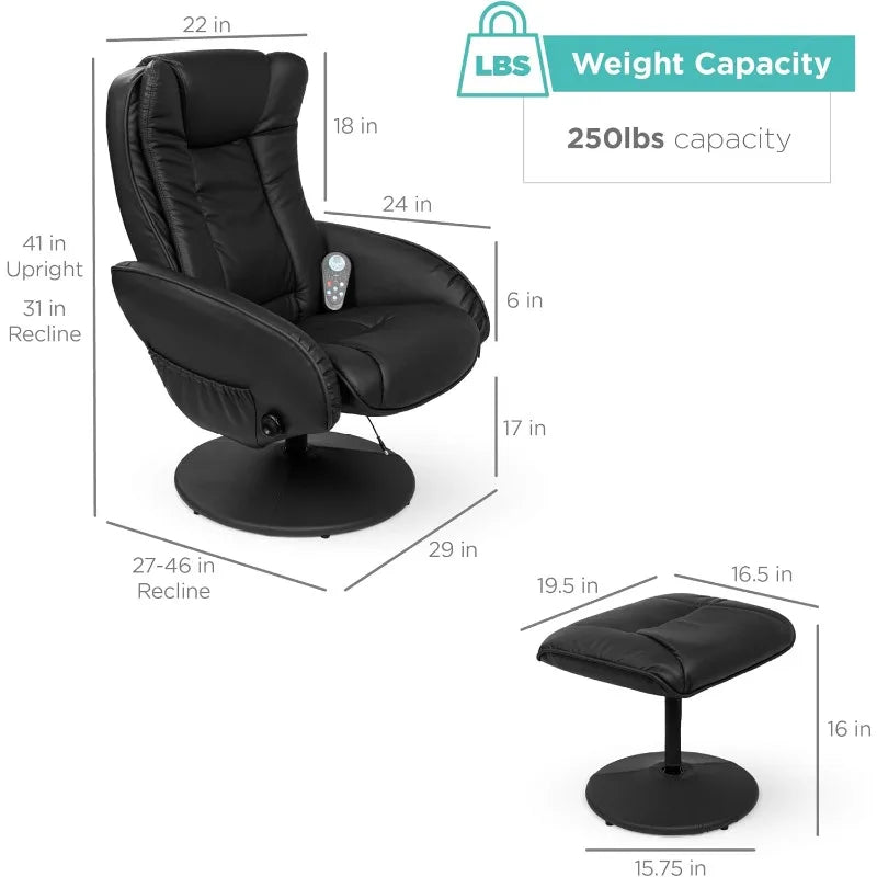 Best Choice Faux Leather Massage Recliner With Ottoman