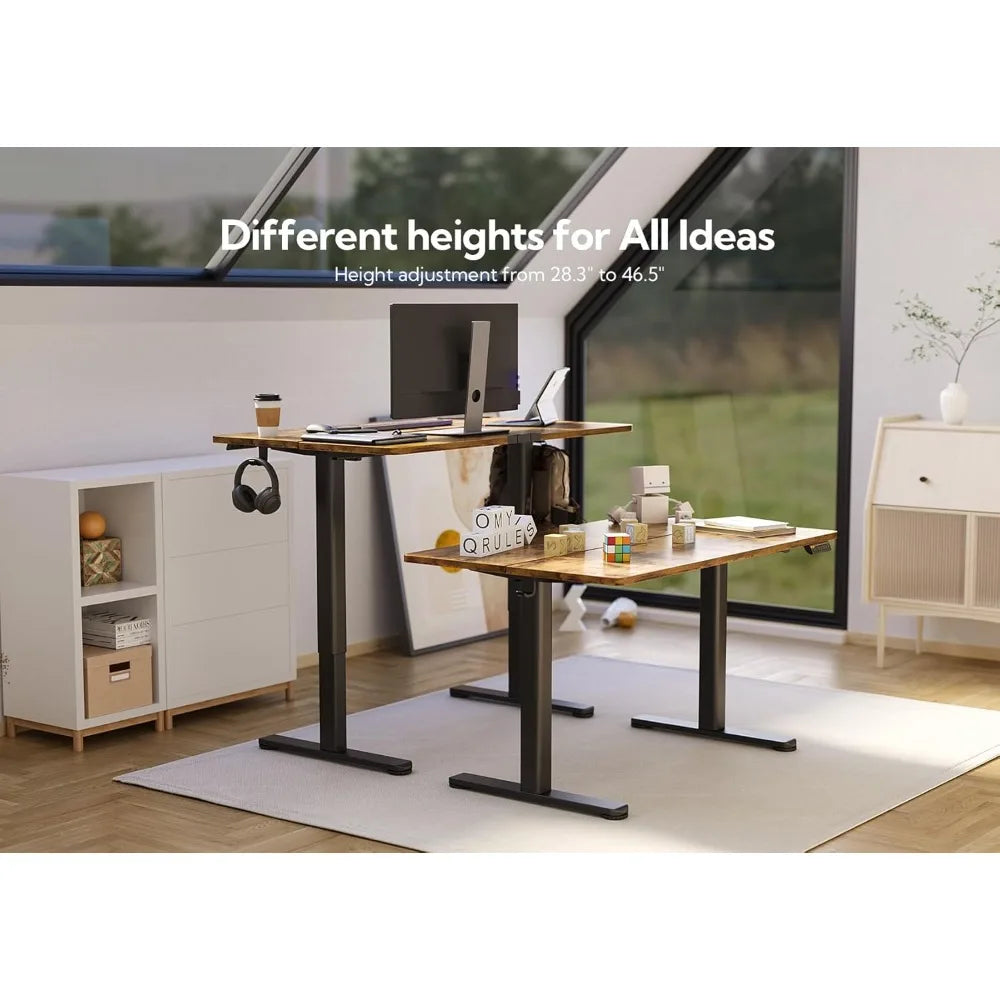 Electric Standing Desk Adjustable Height Stand Up Desks 24x48 Inches Sit Stand Home Office Desks with Splice Board and Frame