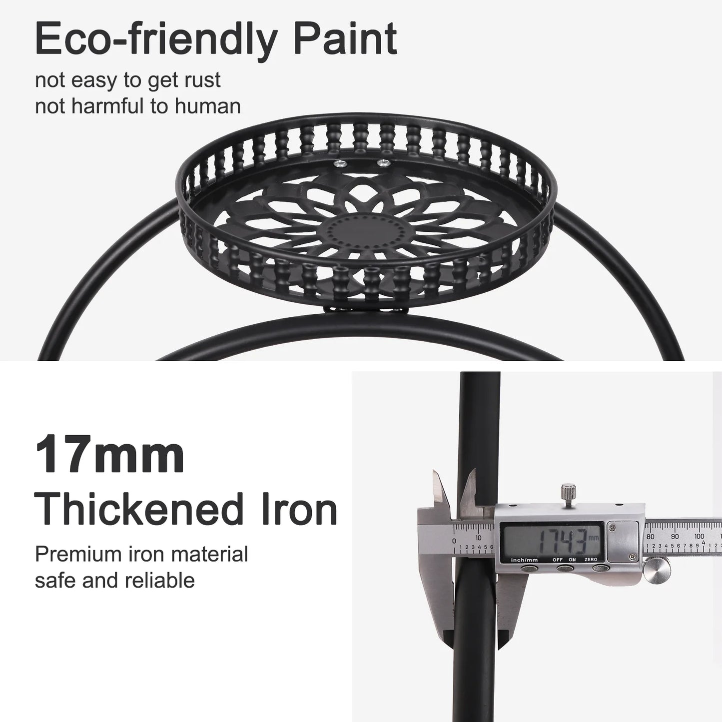 4 Layer 6 Pots Flower Holder Plant Stand Shelf 4 Wheel Free Moving Display Rack for Balcony and Garden