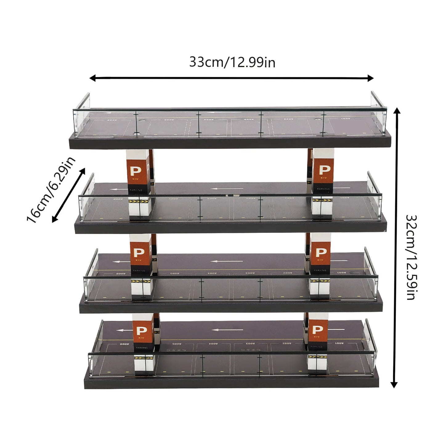 1/64 Parking Lot Toy Car Display Rack and Storage Cabinet