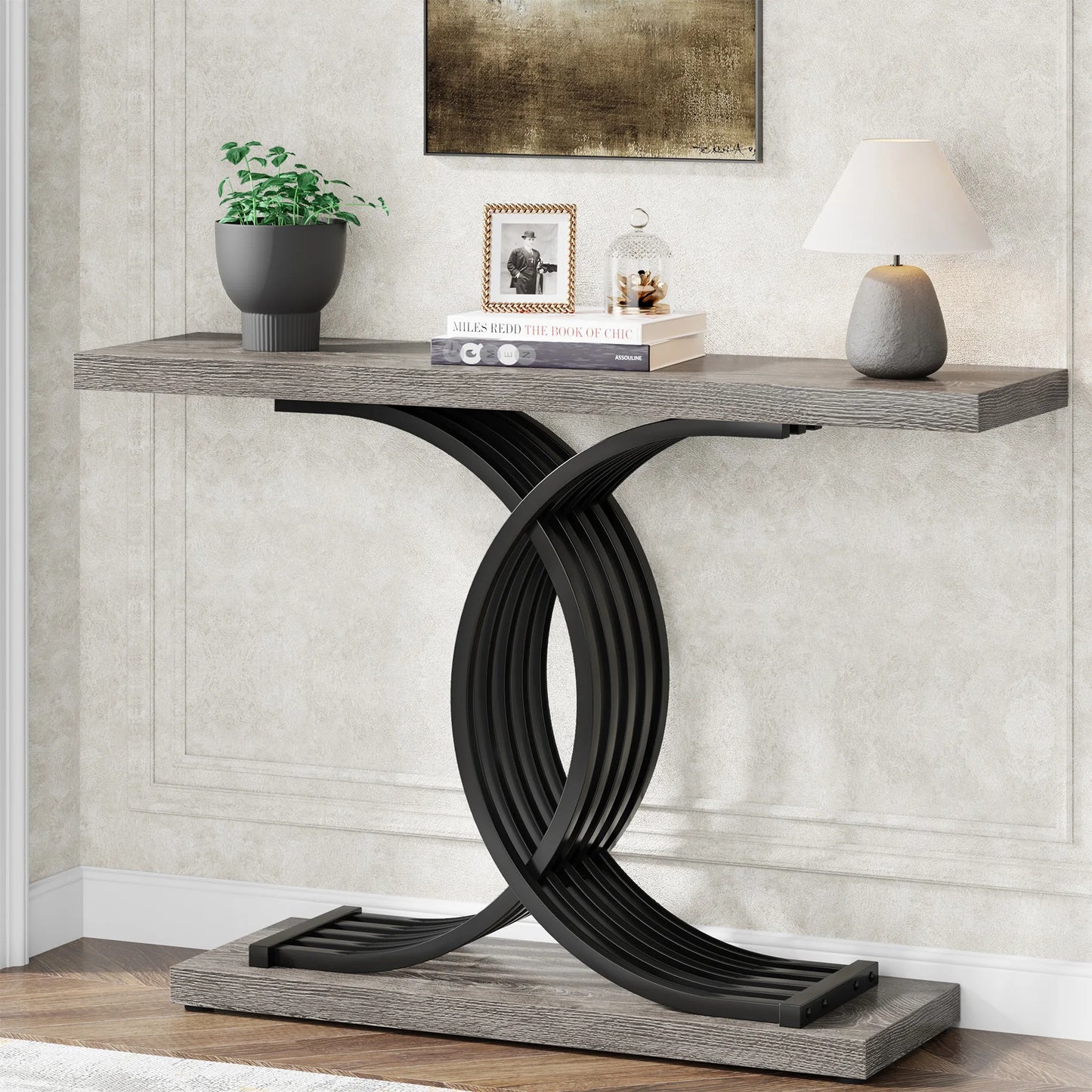 Tribesigns Gold Entryway Table 39 Inch Faux Marble Console