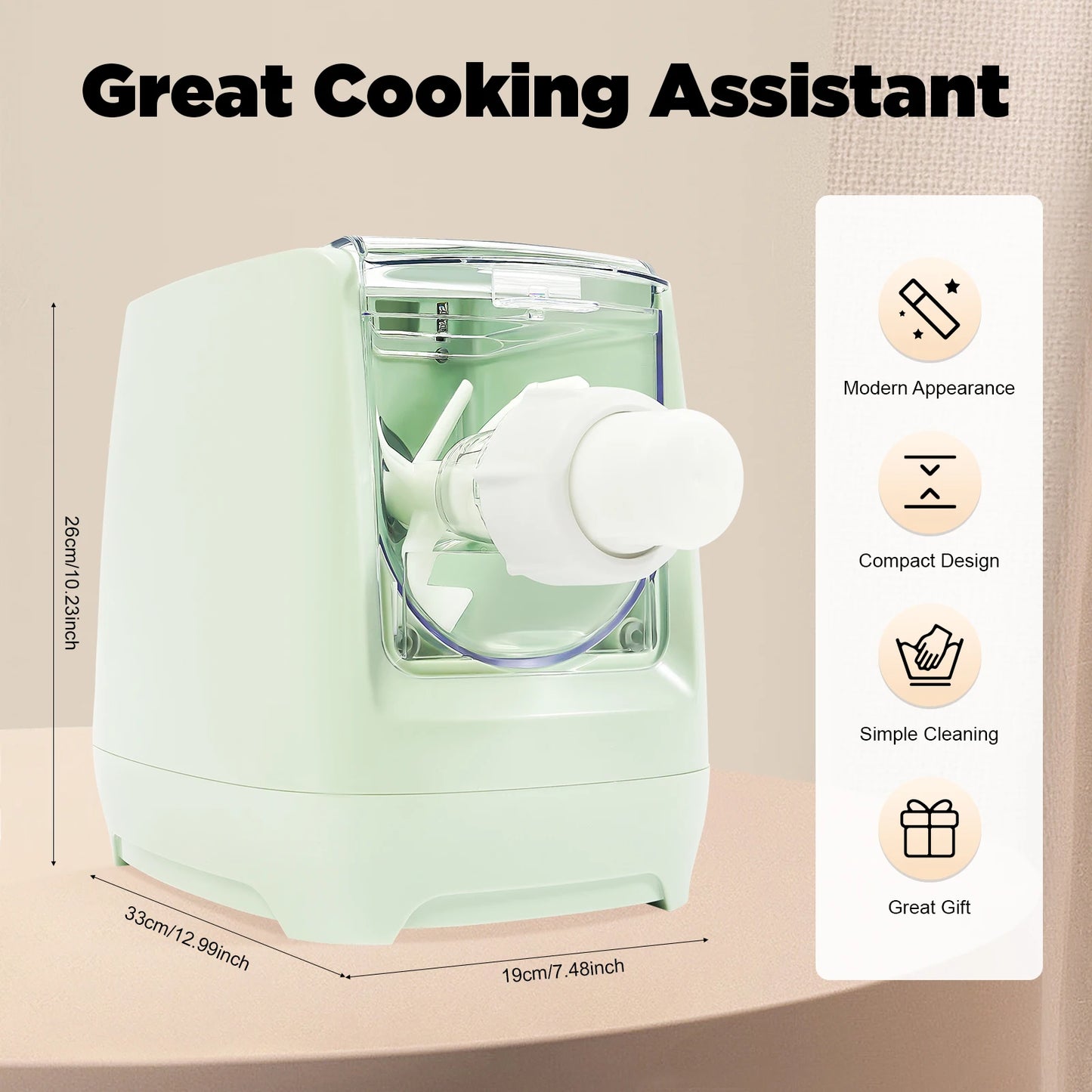 Electric Pasta Maker with 13 Molds Noodle Machine 110V Green