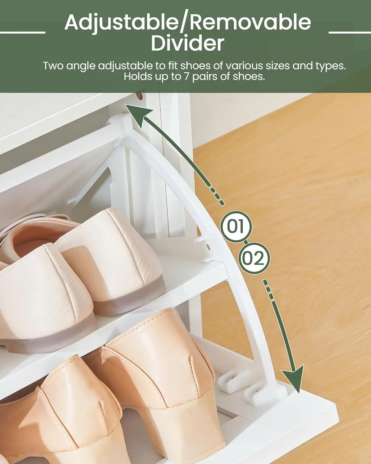 Farmhouse Shoe Storage Bench With Flip Drawer Seat White