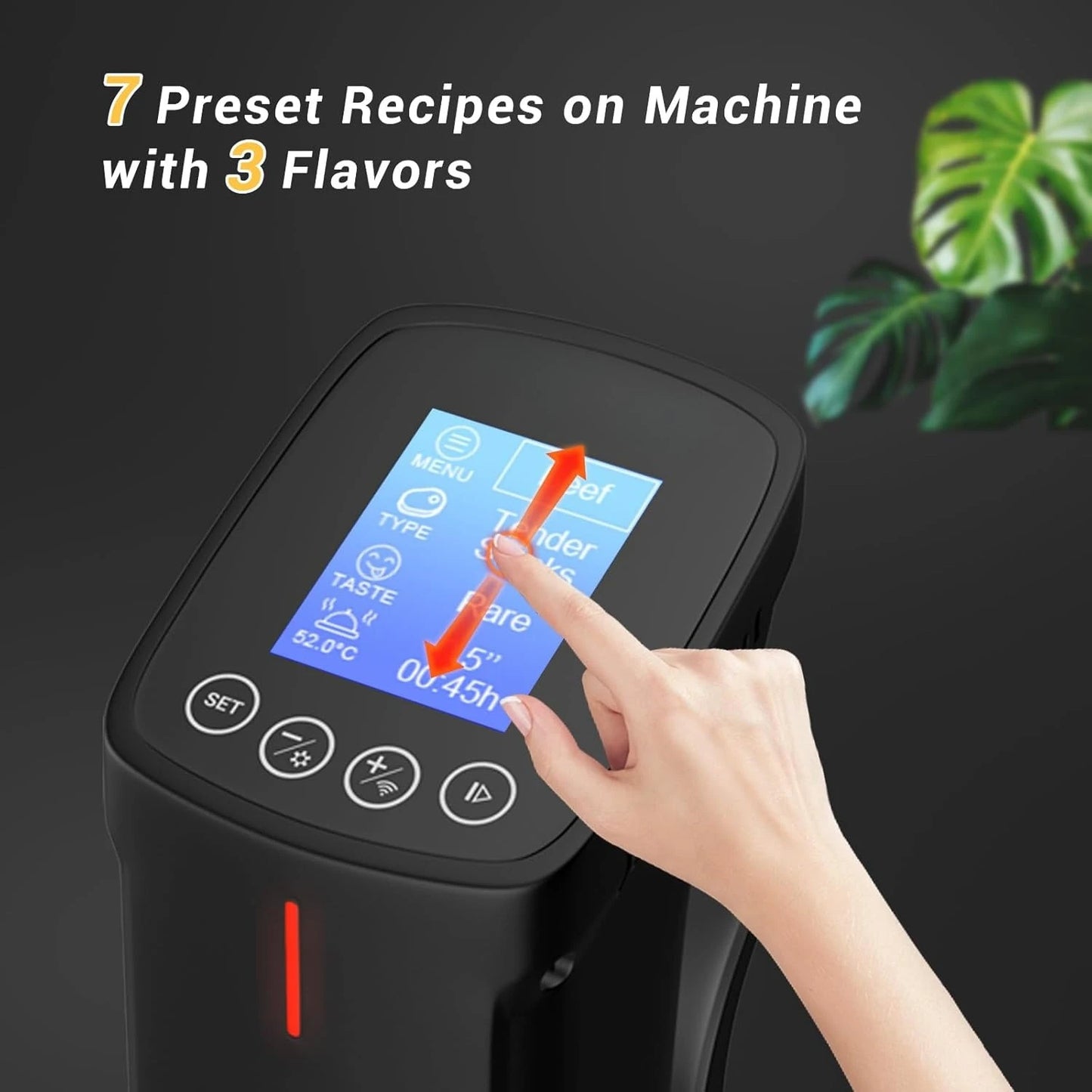 Wifi Sous Vide Machine ISV-100W 1000 Watts Sous Vide Cooker Circulator with 14 Preset Recipes and Calibration Function