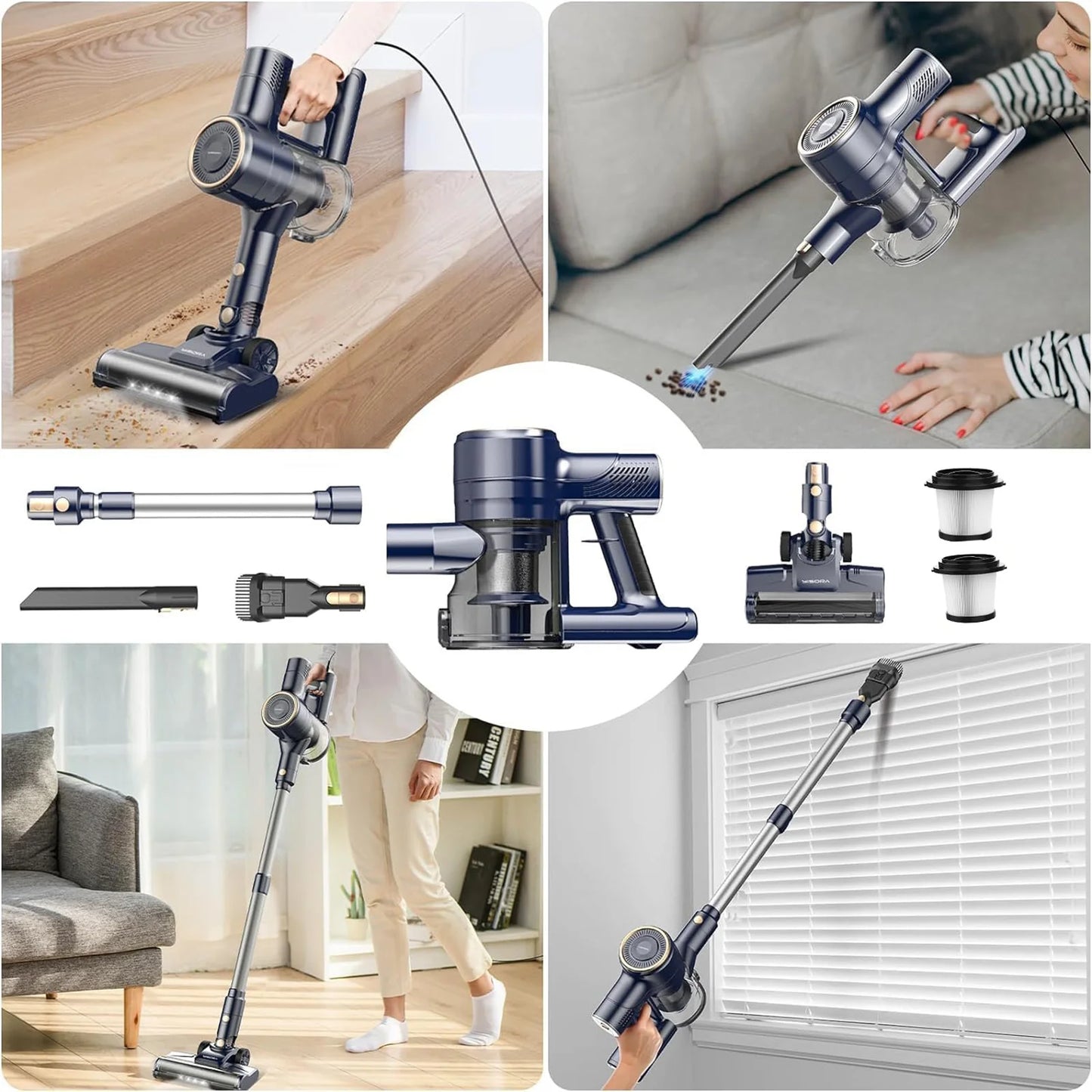 I8 Corded Vacuum Cleaner 23000Pa 6m Cord For Floors