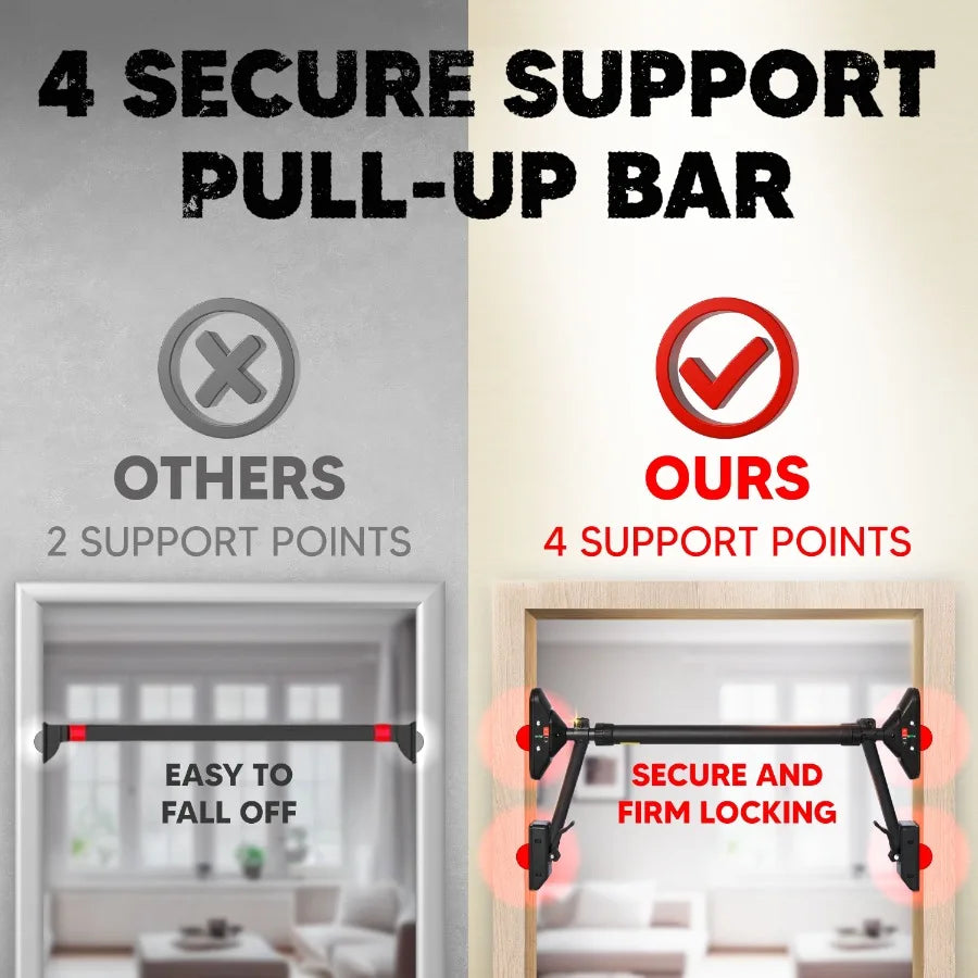 Pull Up Bar for Home Gym: DualDirection Support System Enables Full Upper Body Workout Adjustable Height Fitness Training Equip