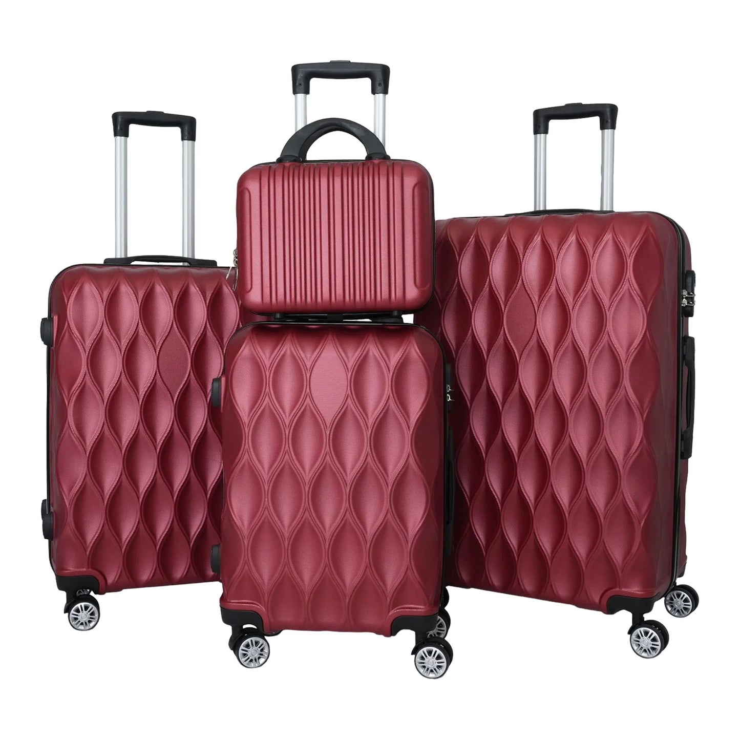 4 Piece Hard Shell Suitcase Set With Spinner And TSA Lock