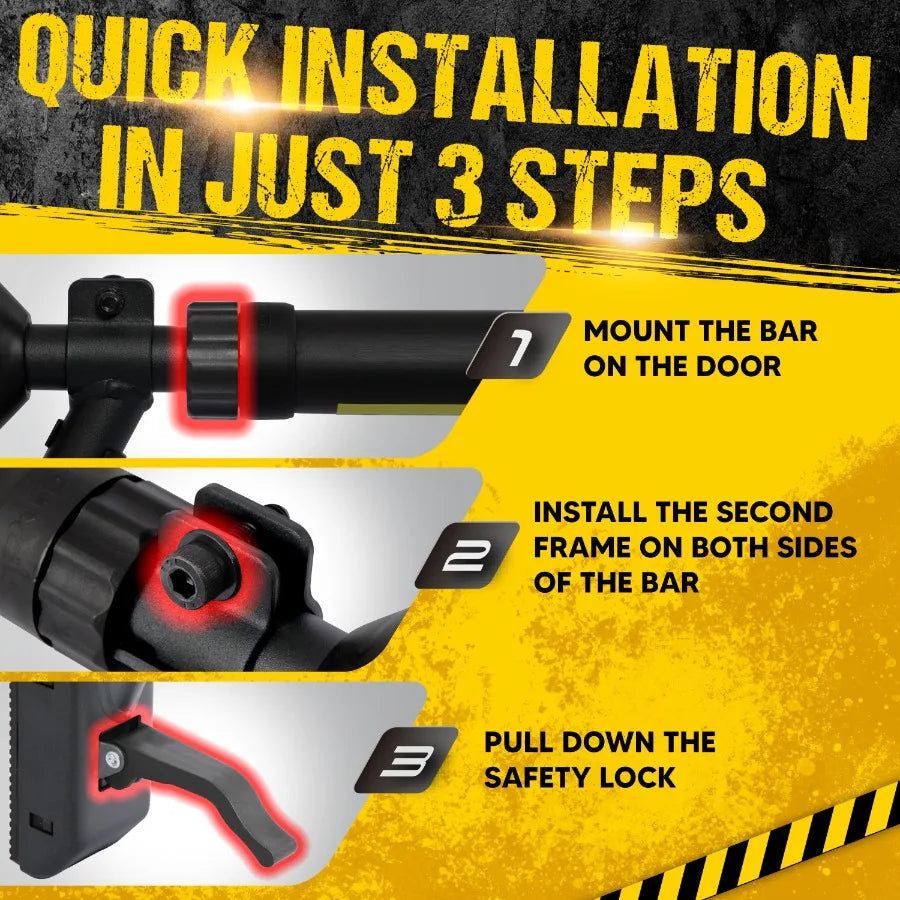 Pull Up Bar for Home Gym: DualDirection Support System Enables Full Upper Body Workout Adjustable Height Fitness Training Equip