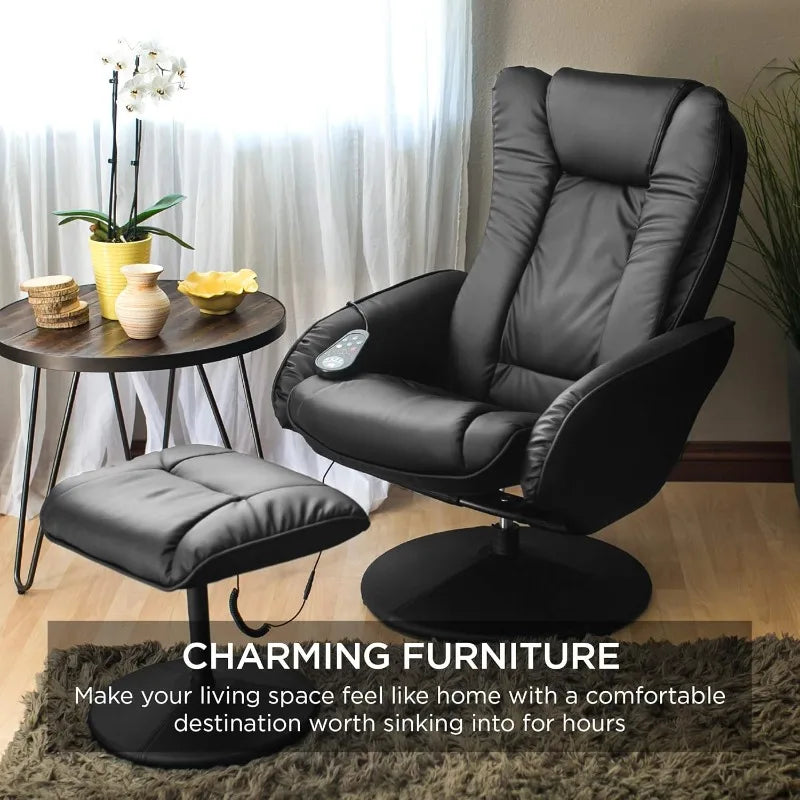 Best Choice Faux Leather Massage Recliner With Ottoman