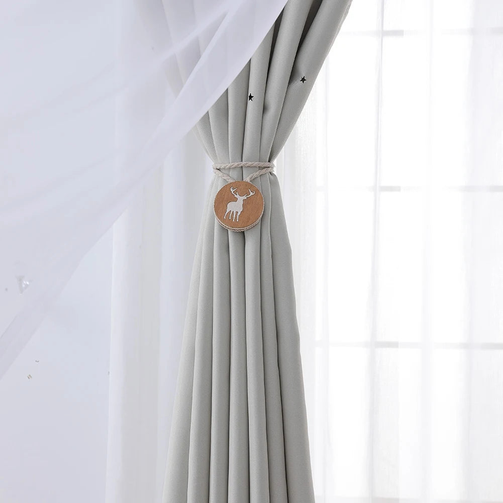 Hollow Star Curtain With Cutout Drape Room Darkening 40x84