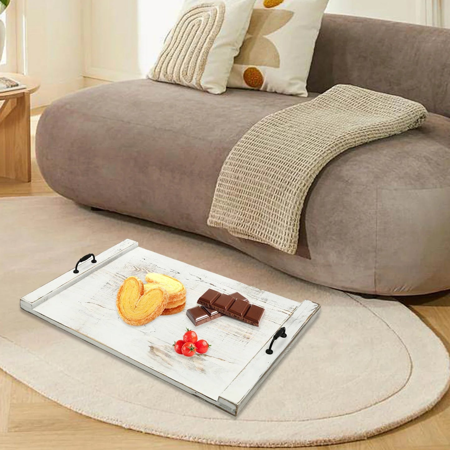 Multi-Functional White Pine Wood Stove Cover and Chopping Board Modern Minimalist Kitchen Organizer for Sink Cover and Serving Tray