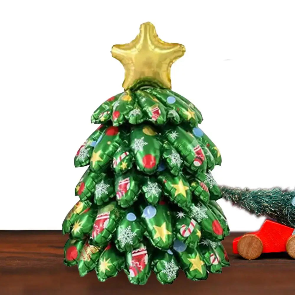 Christmas Tree Balloon Light Up Inflatable Christmas Tree Festive Indoor Ornament Cartoon Pine Tree Display for Winter New Year