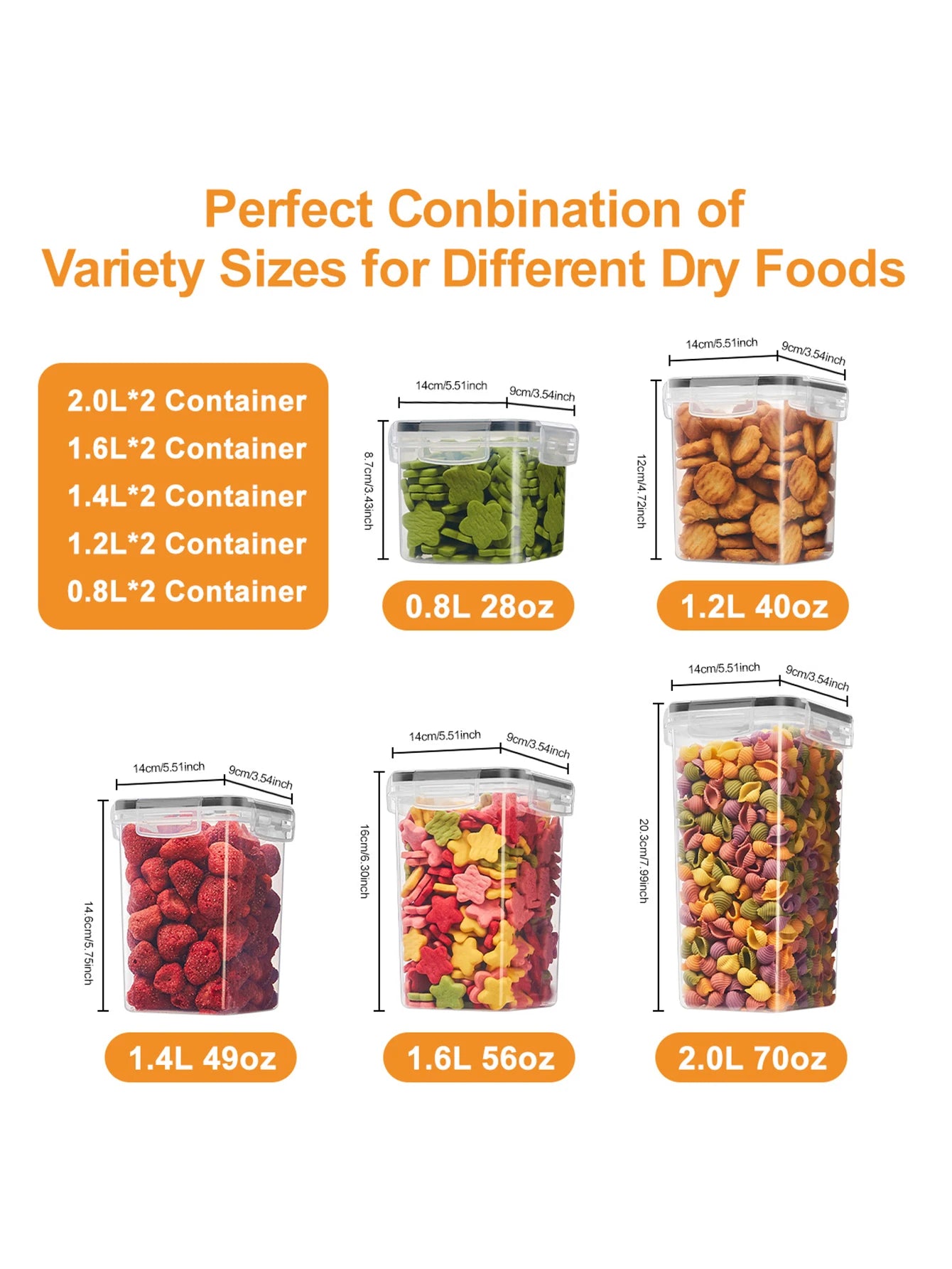 20 Pcs Airtight Food Storage Containers With Lids For Pantry