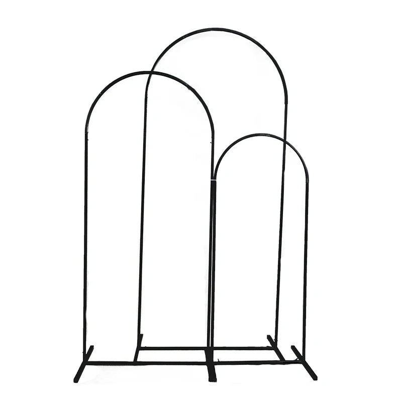 Arch Backdrop Stand Set of 3 Gold Metal Arch Stand Wedding Arch Frame Square Balloon Arch Stand for Birthday Party Baby Shower White