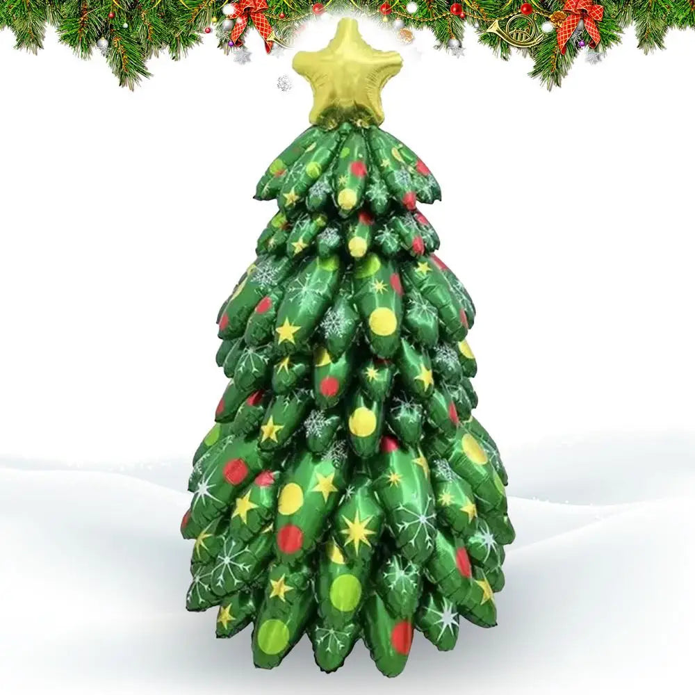 Christmas Tree Balloon Light Up Inflatable Christmas Tree Festive Indoor Ornament Cartoon Pine Tree Display for Winter New Year