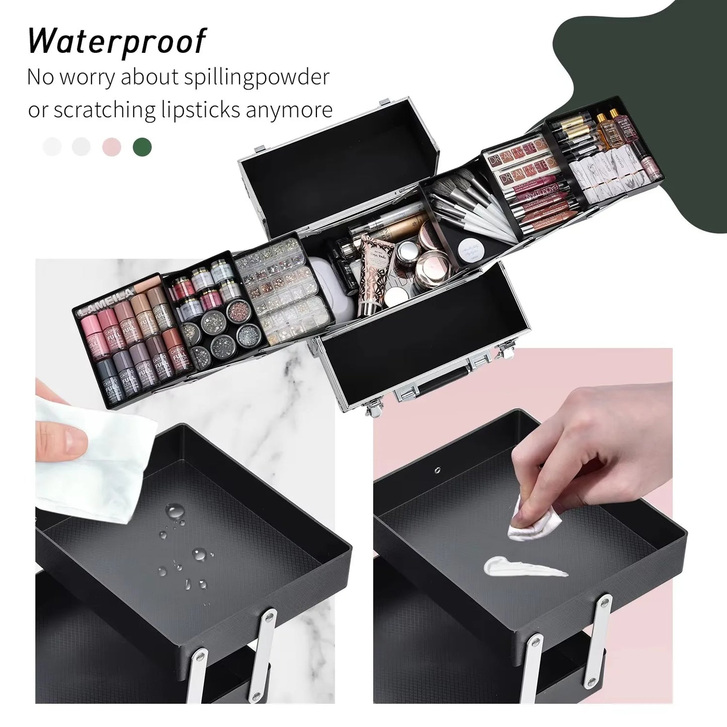 Nail Suitcase Travel Large Capacity Makeup Case 6 Trays