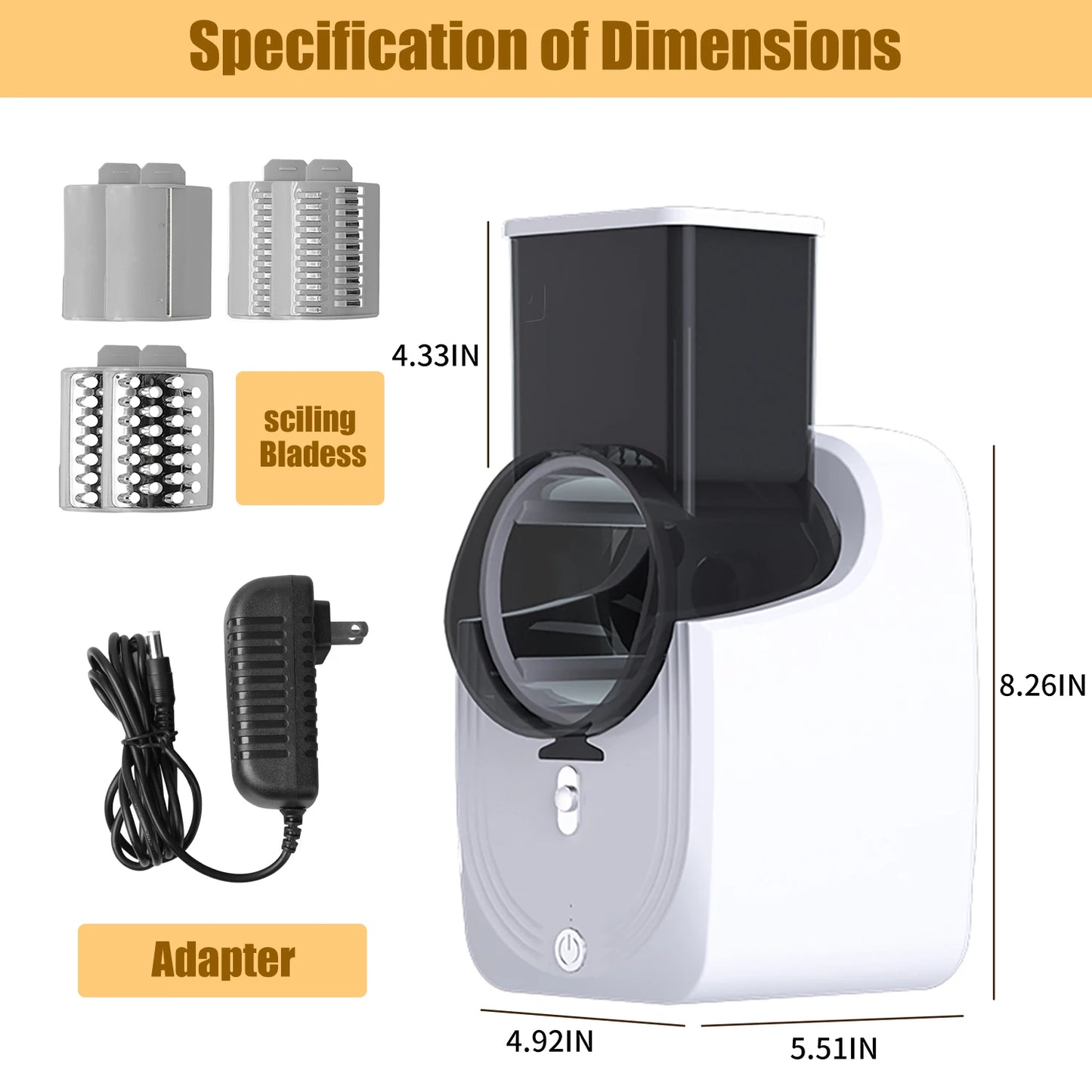 Electric Cheese Grater Slicer Shredder Vegetable Spiralizer