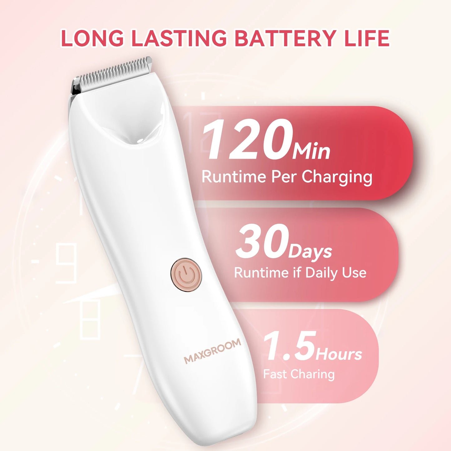 MAXGROOM Women Body Hair Trimmer Electric Razor For Women