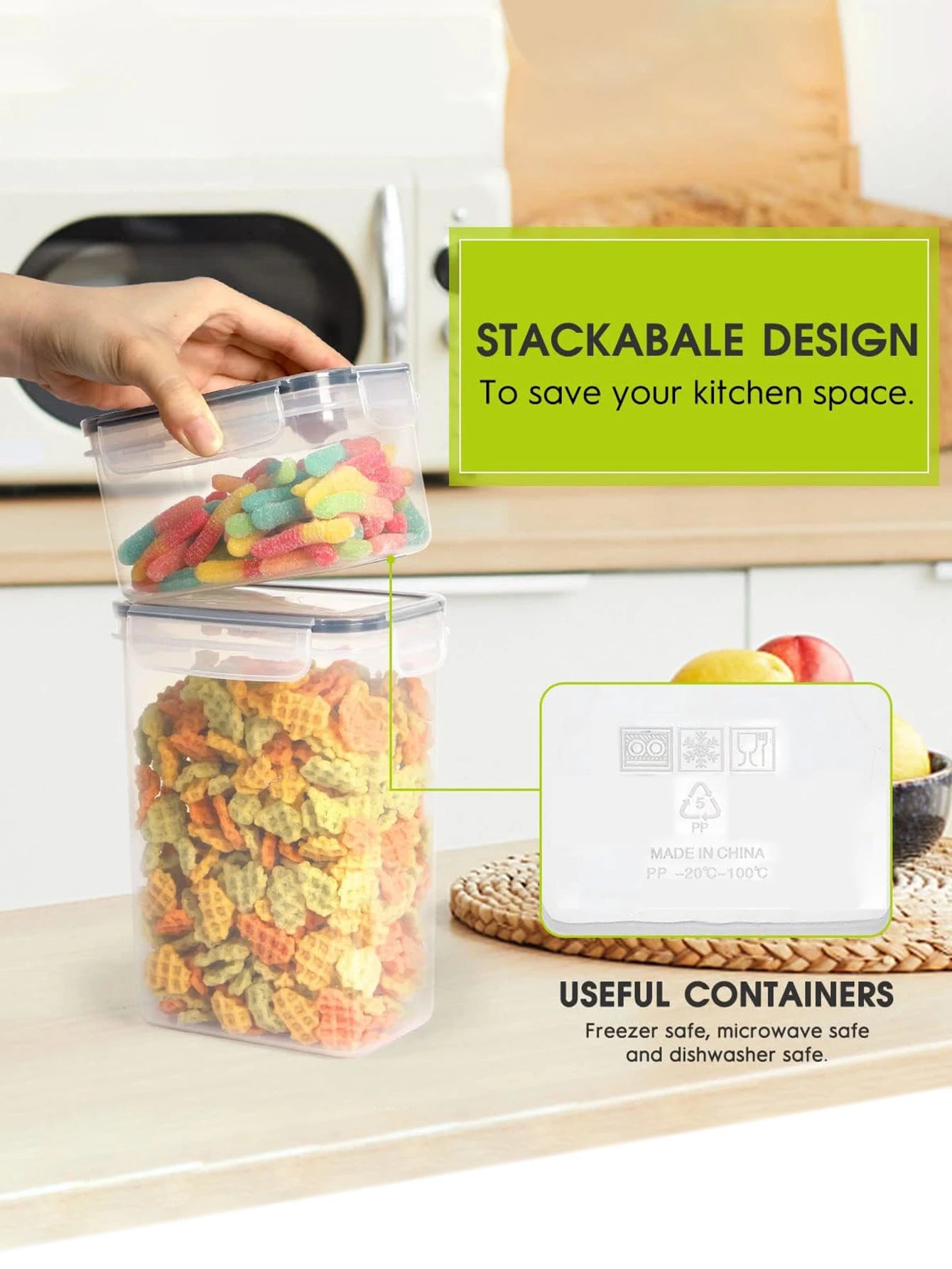 20 Pcs Airtight Food Storage Containers With Lids For Pantry
