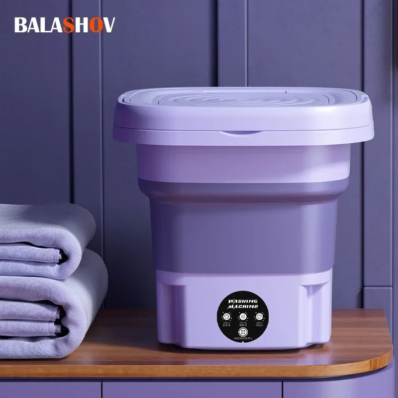 8L Portable Folding Washing Machine Bucket for Travel