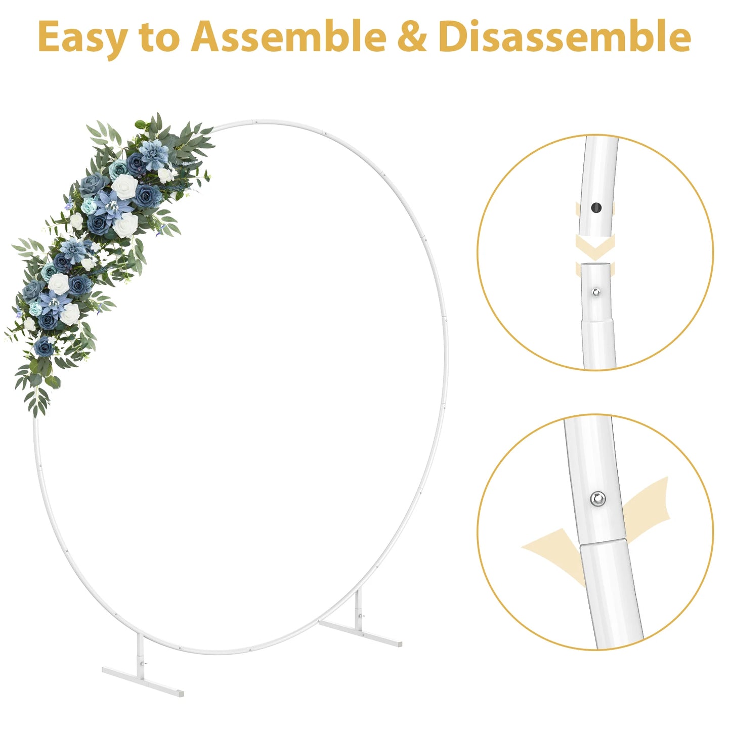 Metal Circle Stand Wedding Arch Round Balloon Arch Flower Background Arch DIY Frame Birthday Party Baby Shower Decoration White
