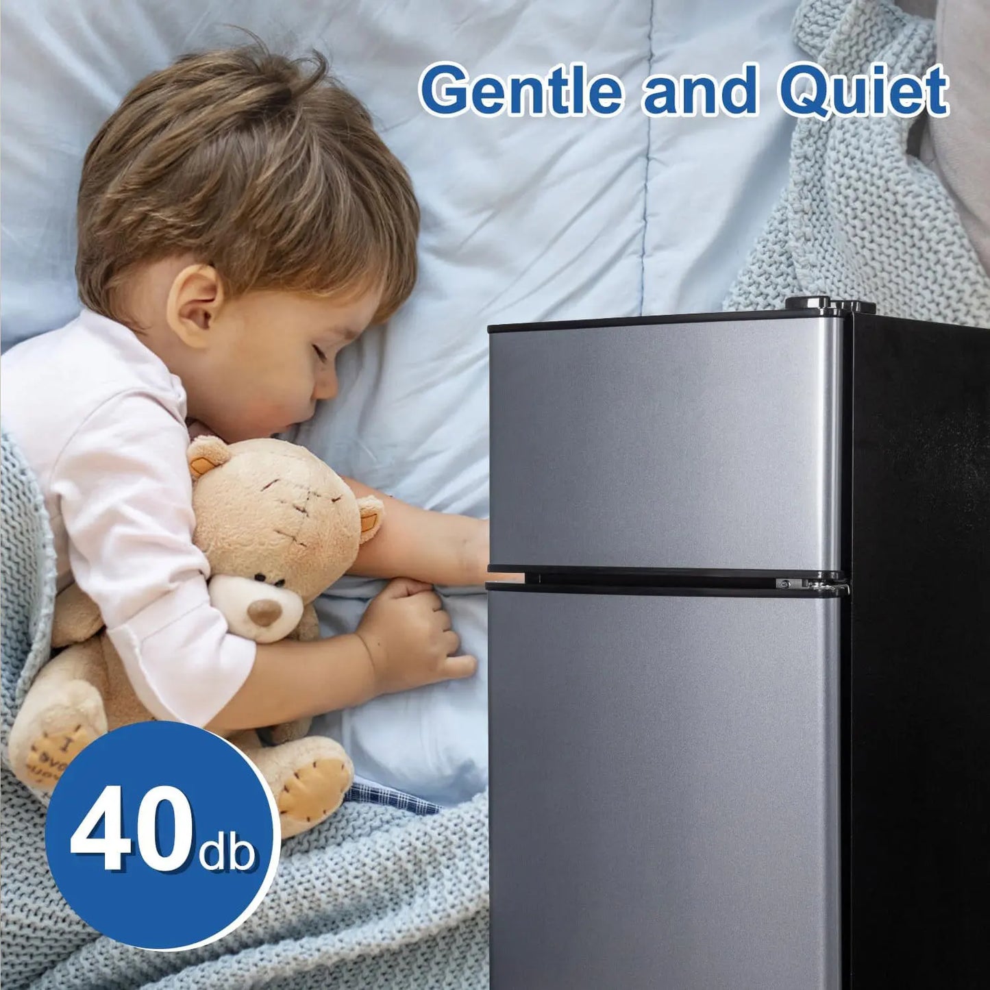 Mini Fridge With Freezer 2.9 Cu Ft Dual Door Refrigerator