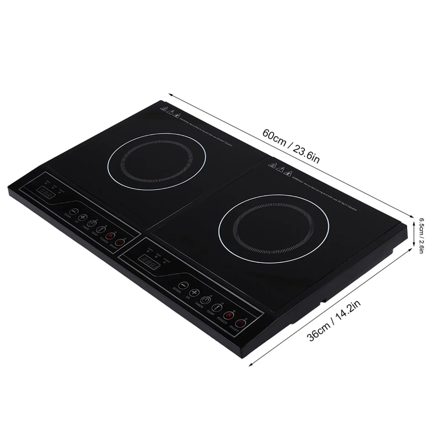 2000W Double Induction Cooktop With Touchpad Control