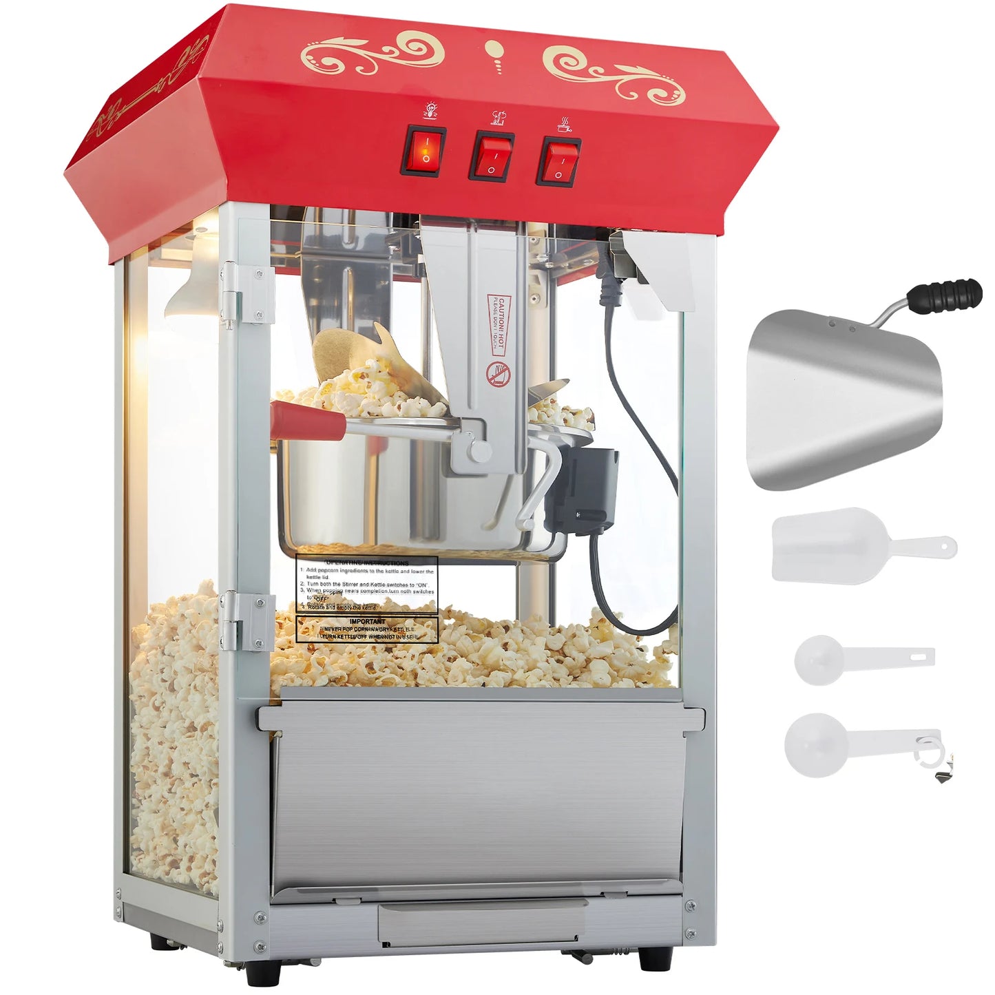 VEVOR 8 To 12 Oz Electric Popcorn Maker Commercial Popper
