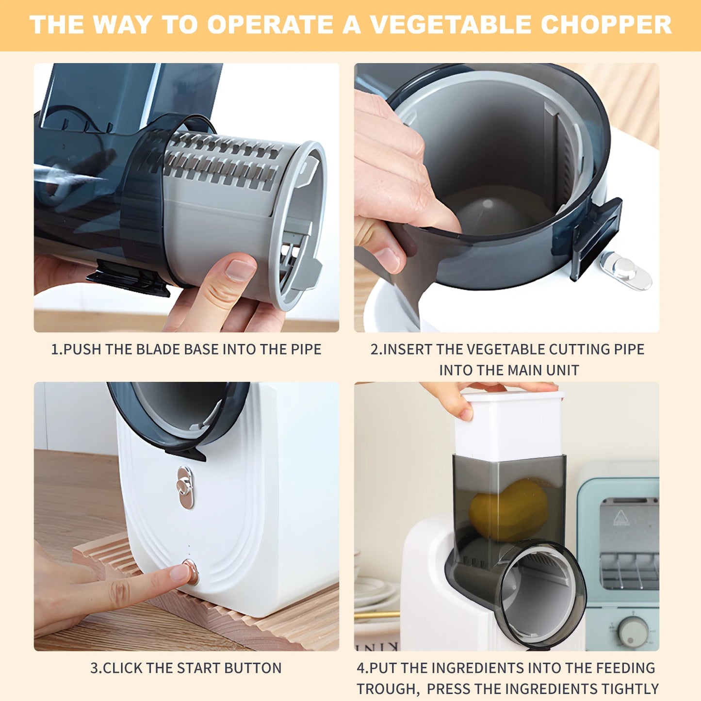 Electric Cheese Grater Slicer Shredder Vegetable Spiralizer