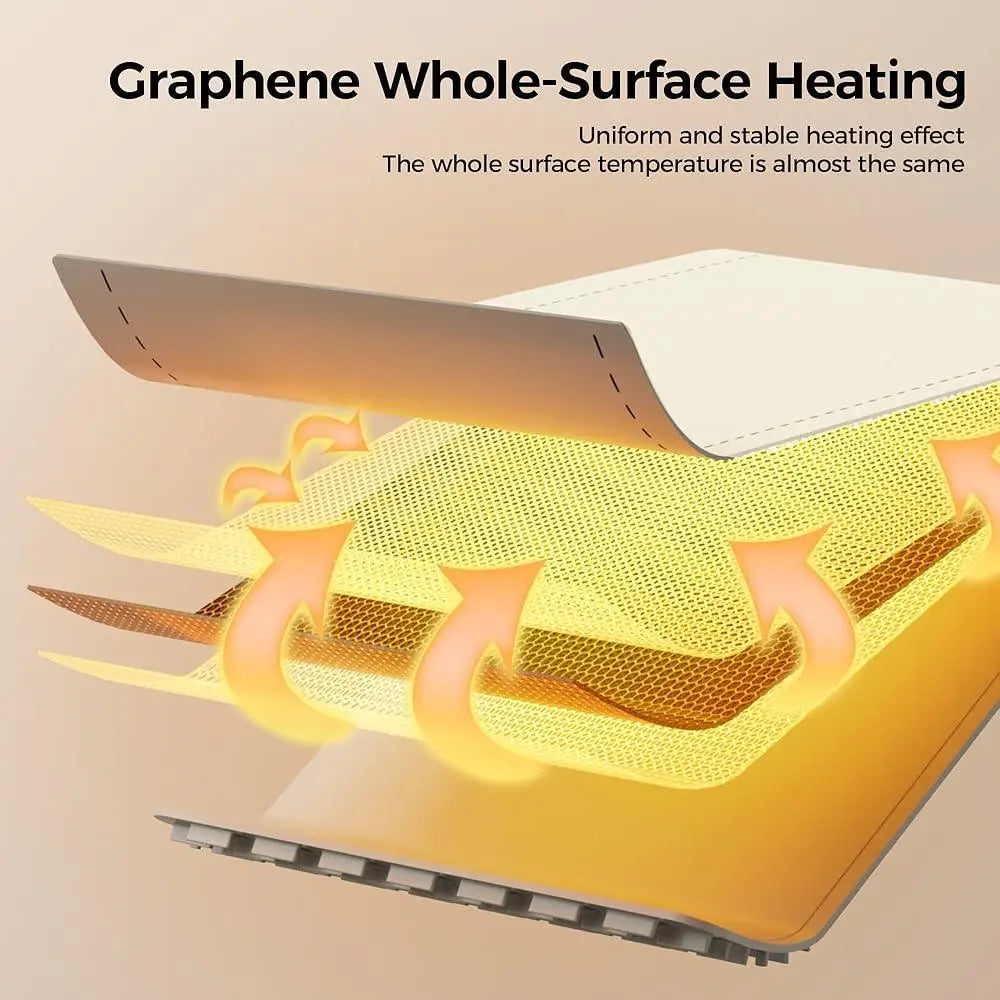 Graphene Electric Warming Mat Rapid Heating Food Tray with 6 Temperature Settings and Timer Portable Silicone Food Heater for Parties and Events