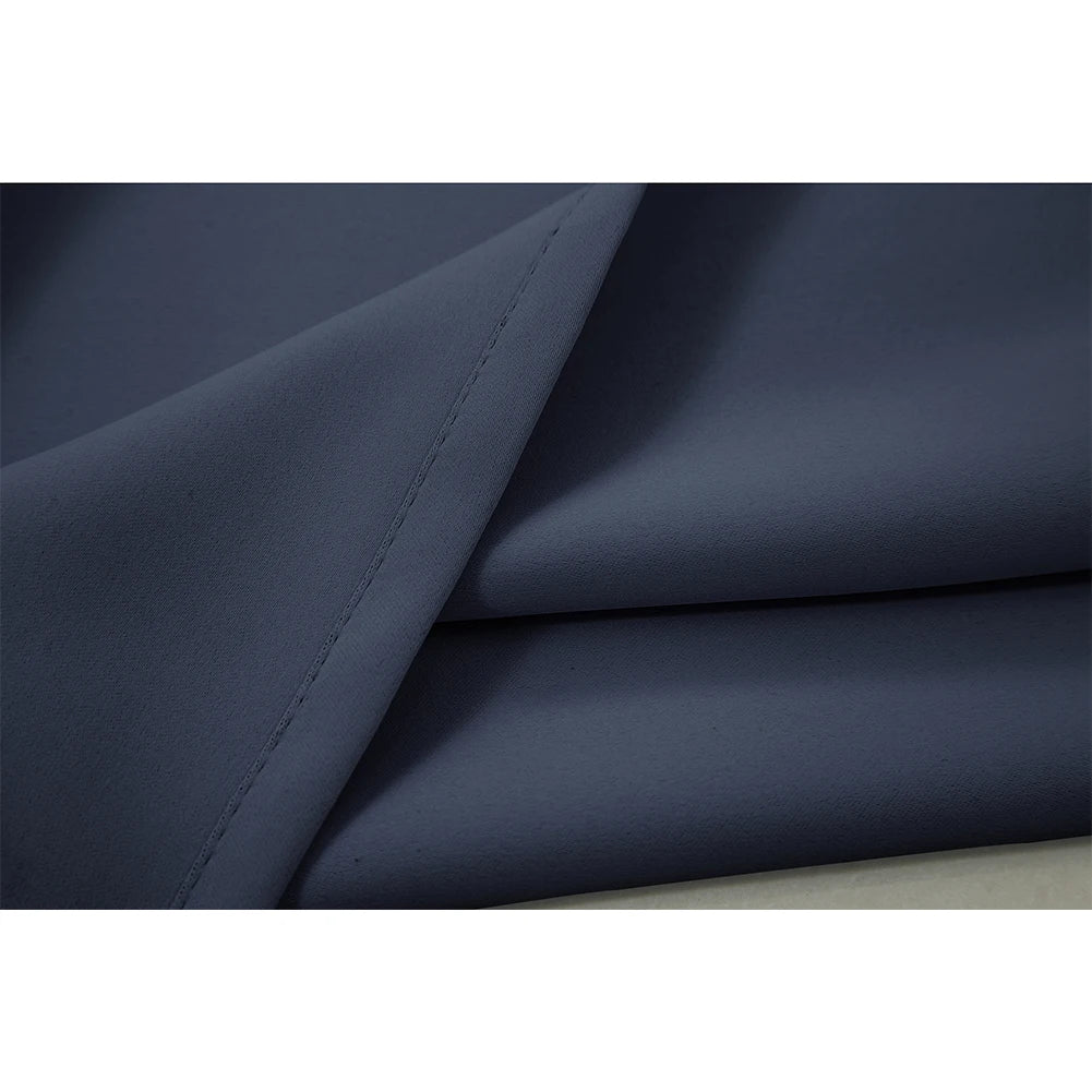Kitchen Blackout Curtains Soft Heat Light Blocking Short Drapes for Living Room and Bedroom