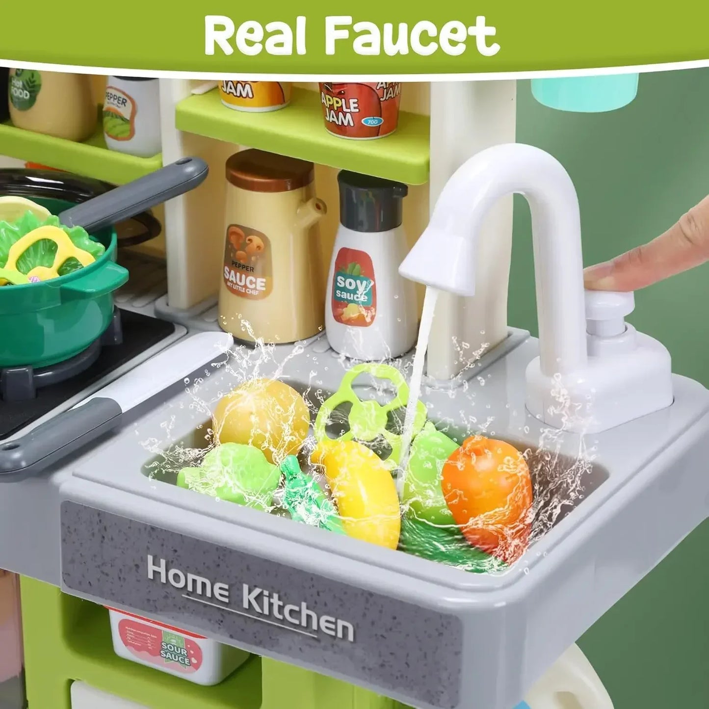 Kids Kitchen Playset With Sounds And Lights For Toddlers