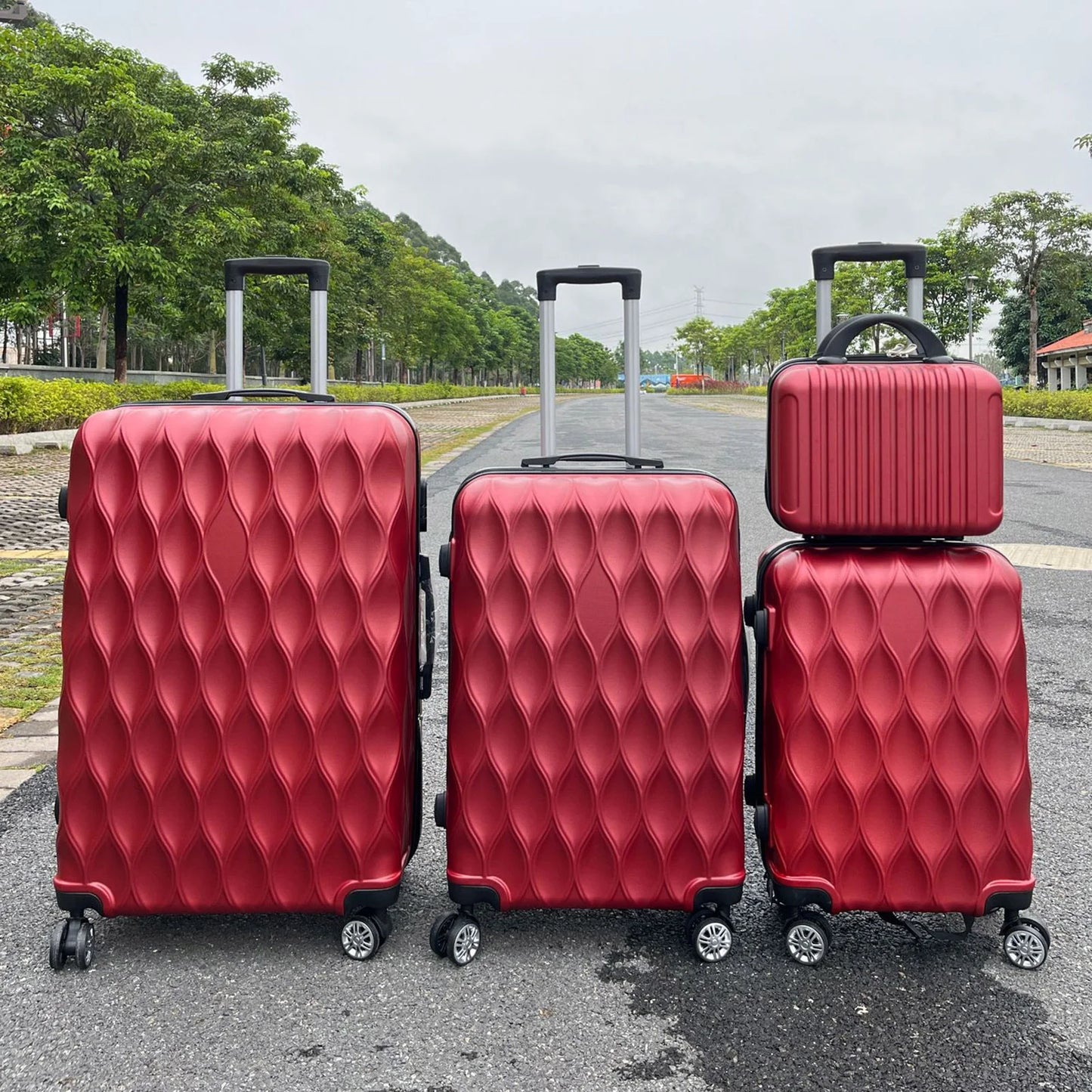 4 Piece Hard Shell Suitcase Set With Spinner And TSA Lock