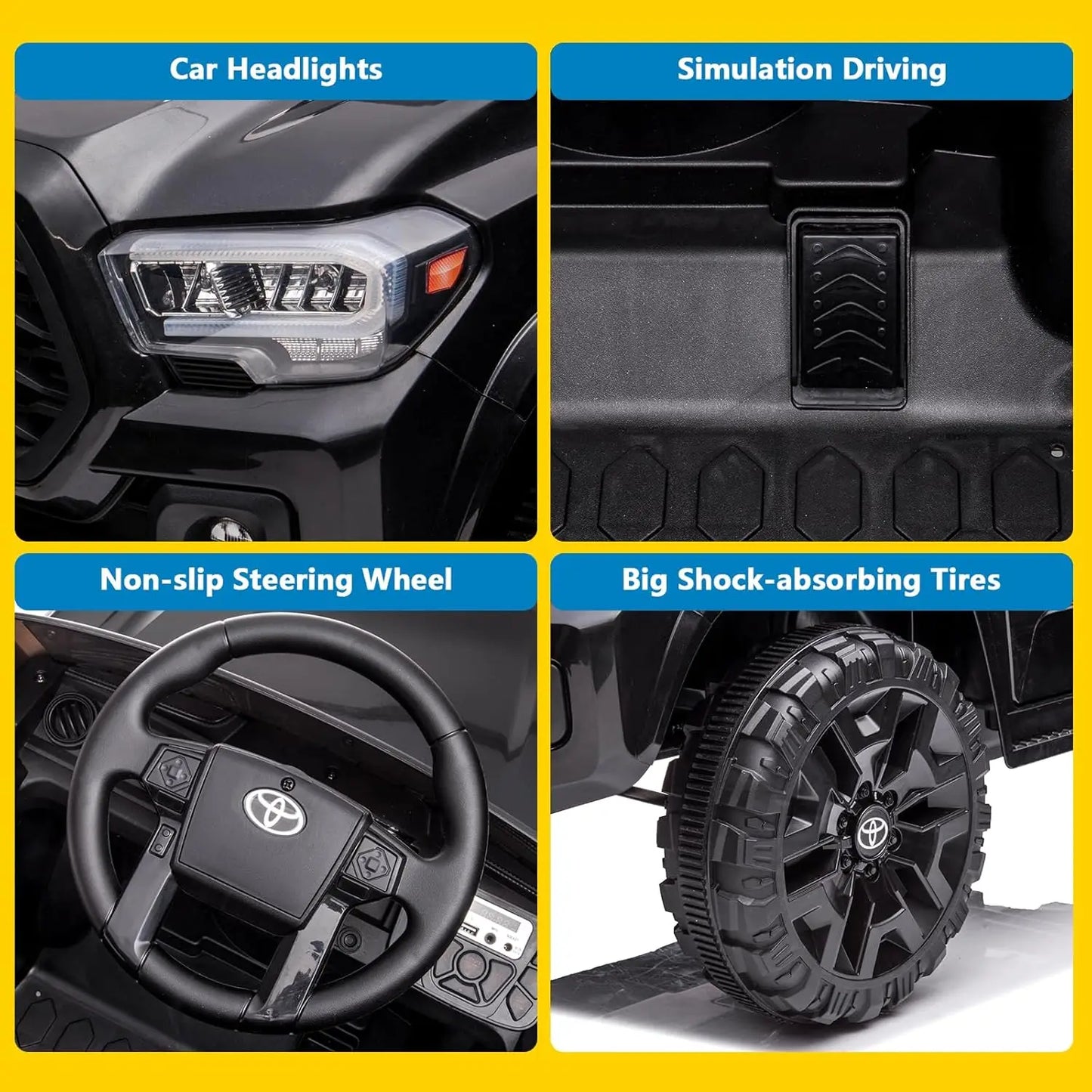 12V Kids Ride On Truck With Remote 3 Speeds LED Lights
