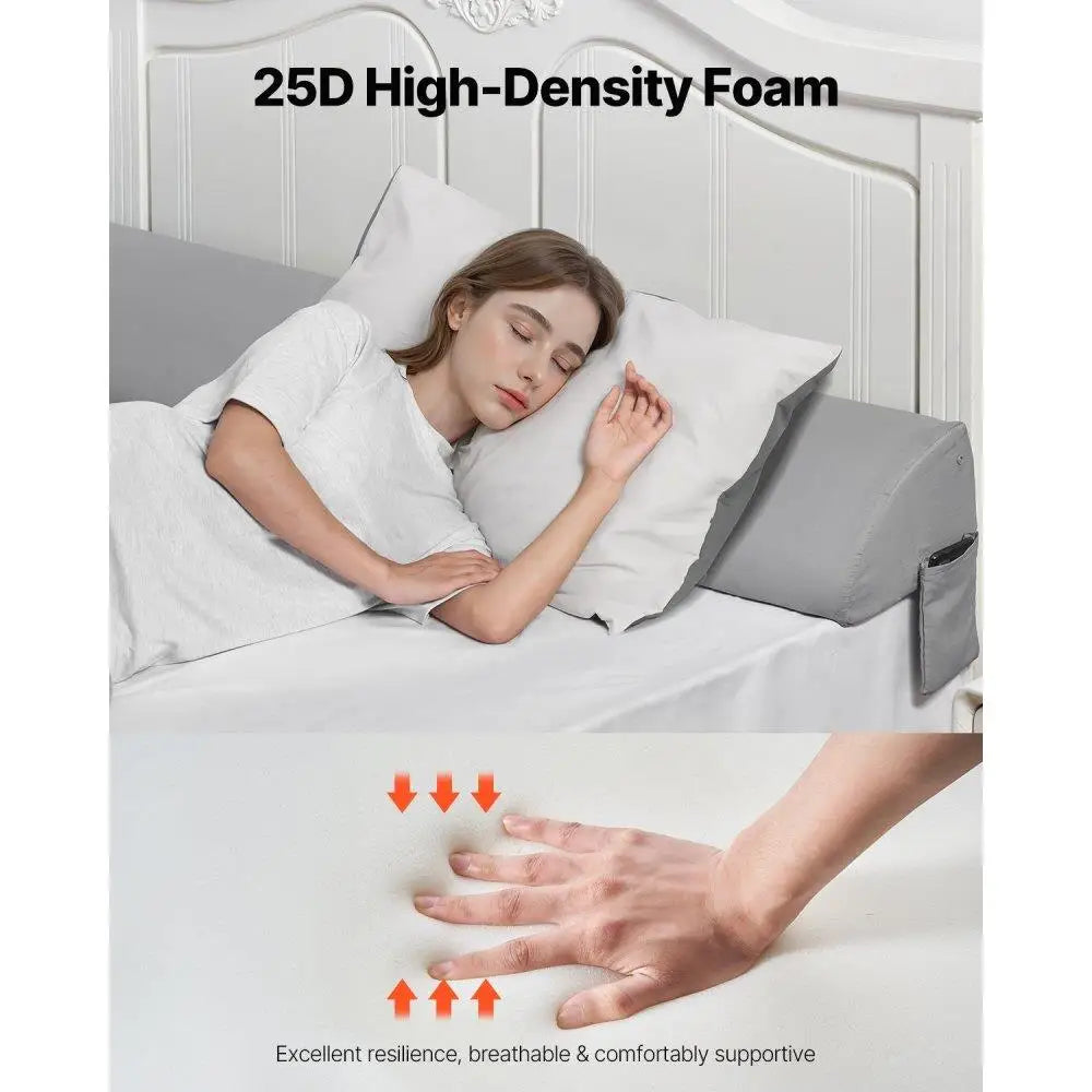 Bed Wedge Pillow for Headboard 72x10x6 Inch Soft Support for 0 to 7 Inch Mattress Space