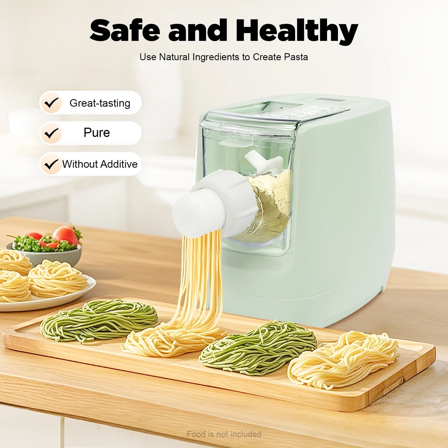 Electric Pasta Maker with 13 Molds Noodle Machine 110V Green