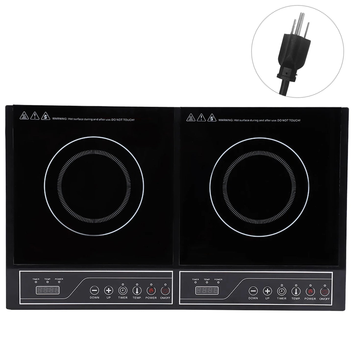 2000W Double Induction Cooktop With Touchpad Control